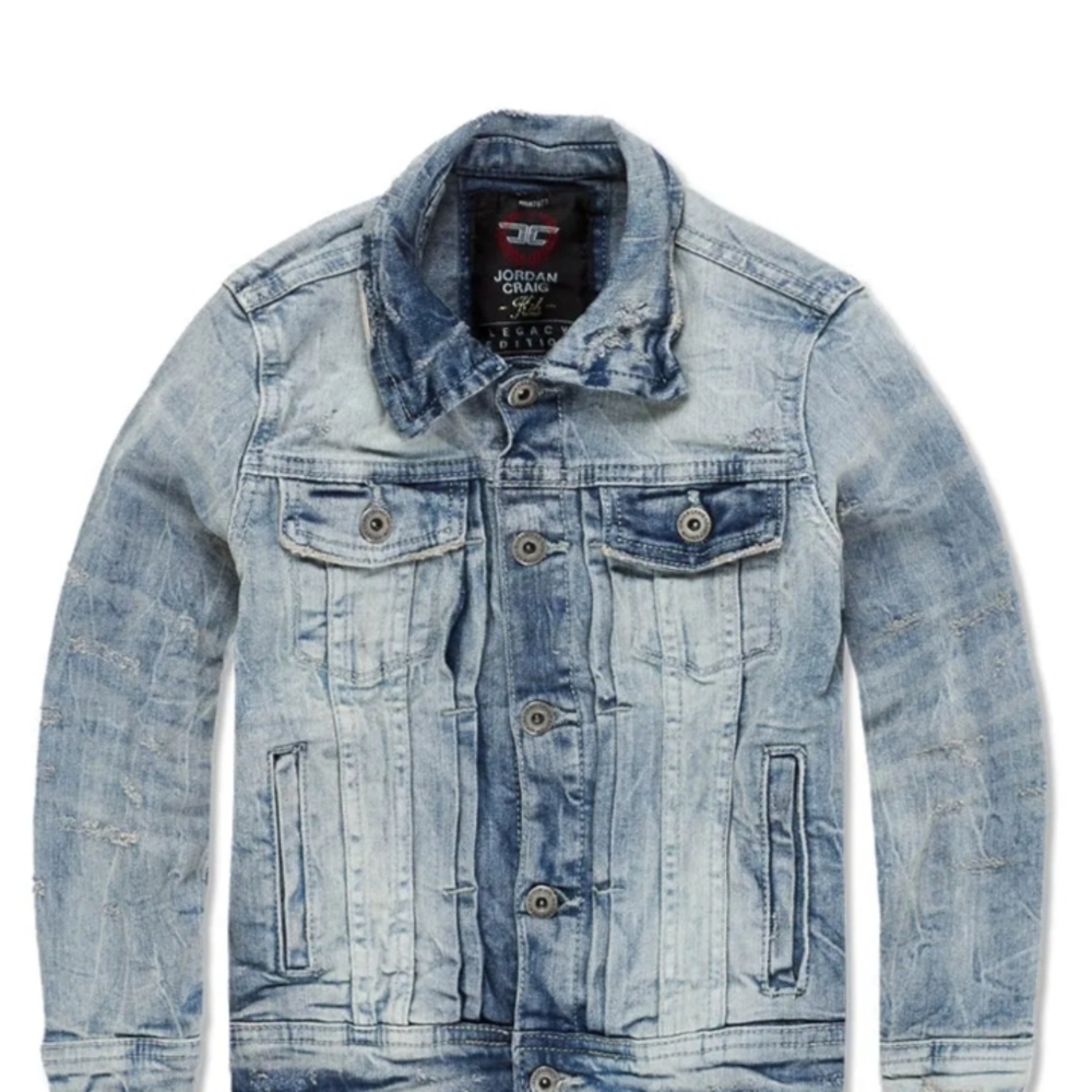 Jordan Craig Men's Light Blue Distressed Jacket